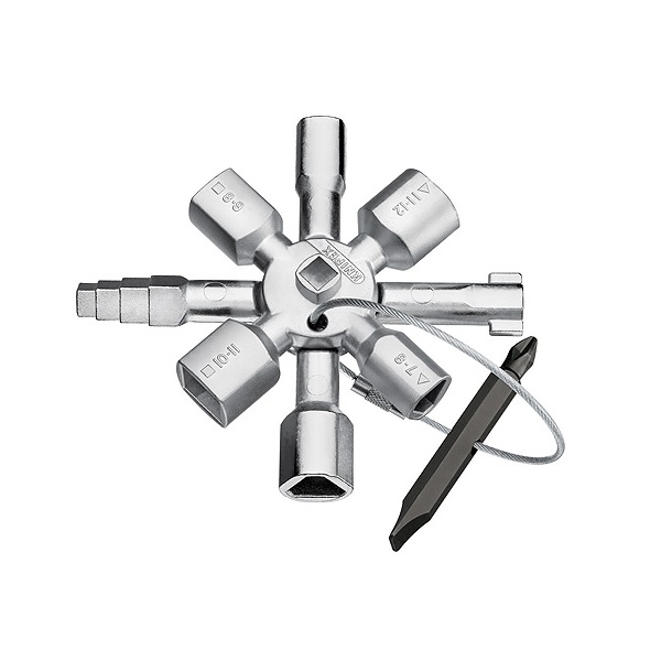 Ключ для электрошкафов с битой и переходником Knipex KN-001101