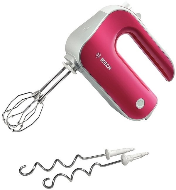 Миксер Bosch MFQ40304 [500 Вт, ручной, скоростей - 5, корпус - пластик, насадок - 4 шт, турборежим, красный, серый]