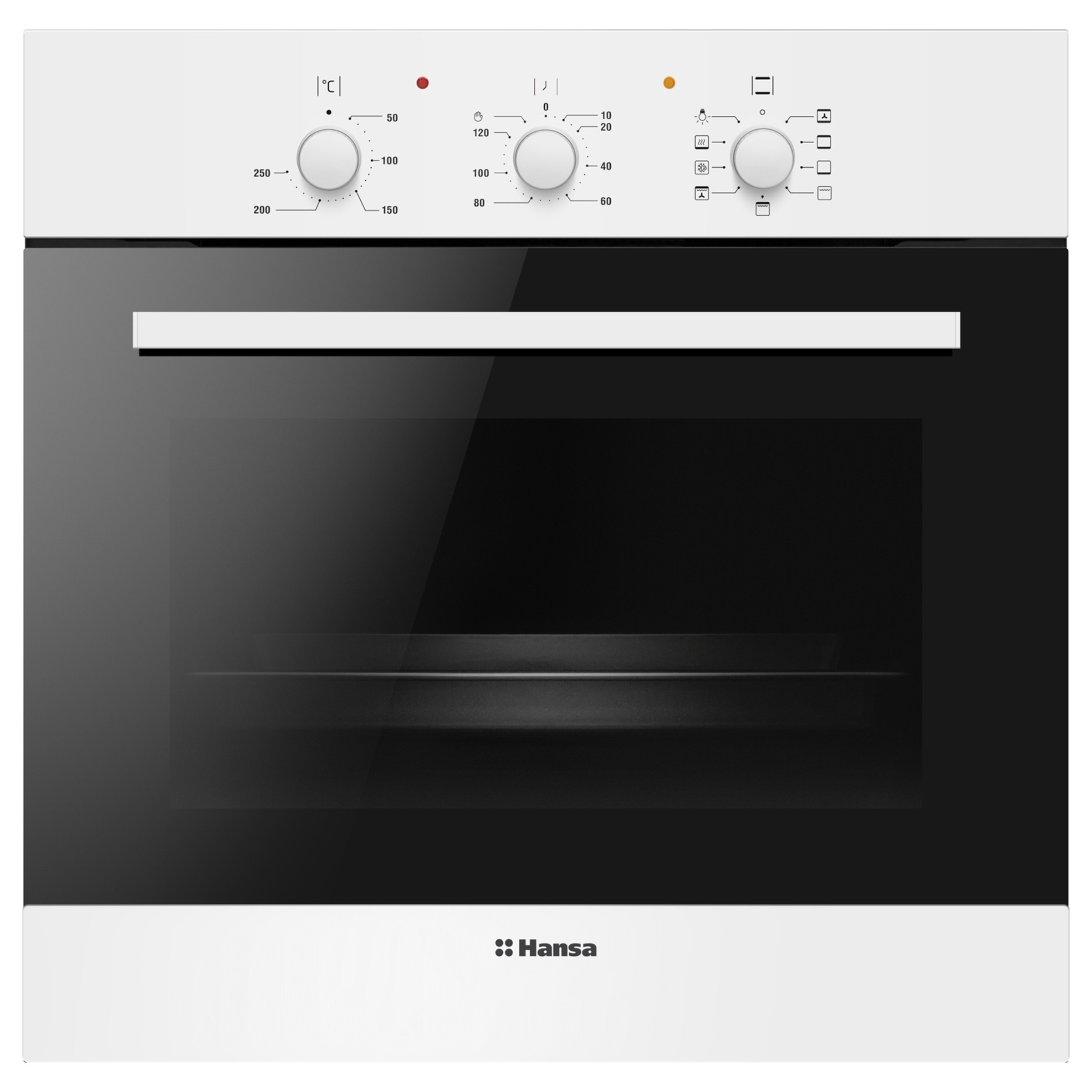 Электрический духовой шкаф Hansa BOEW681021 [62 л, эмалированная сталь, очистка паром, белый]