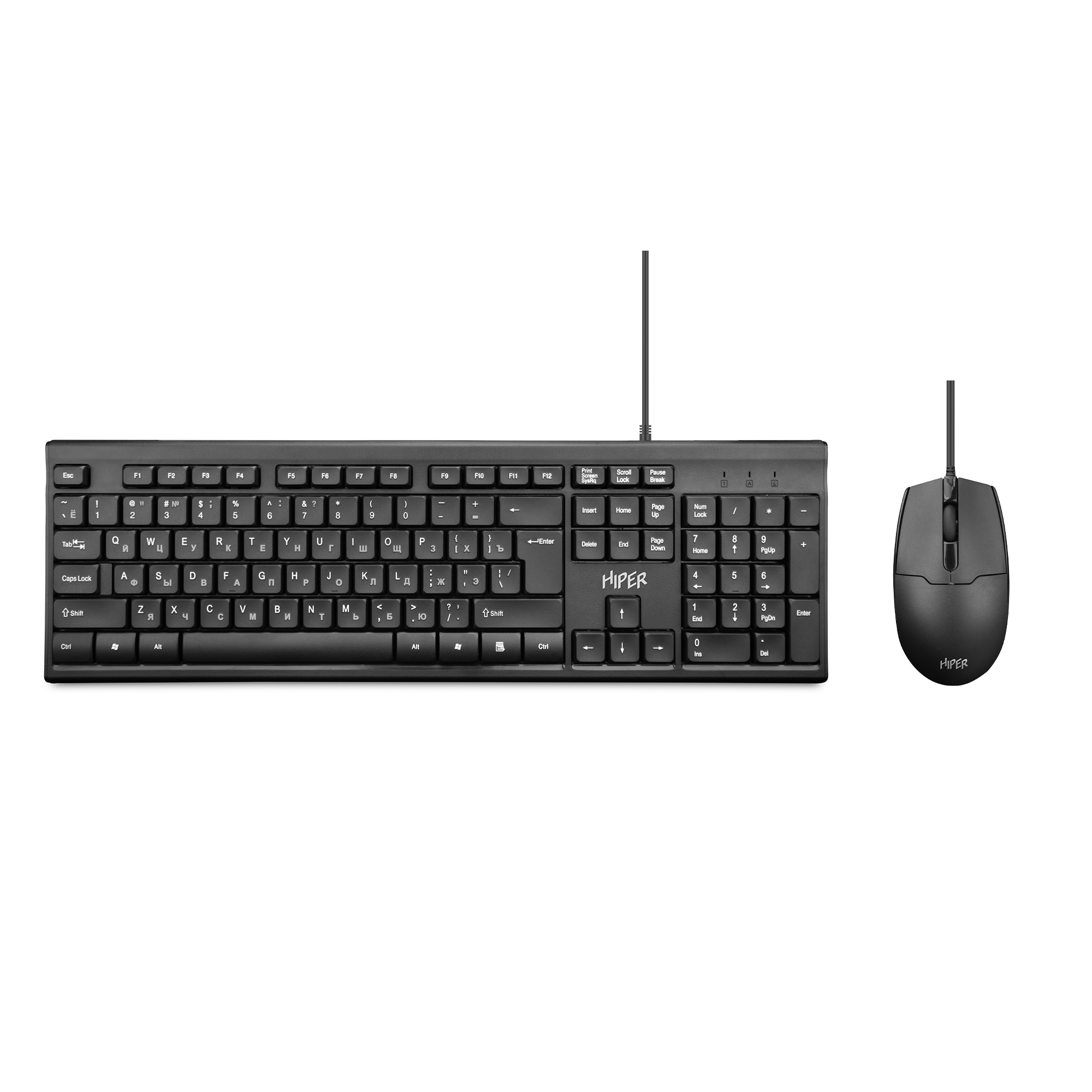 Клавиатура+мышь HIPER WIRED SET KEYBOARD/MOUSE OS-1000 BLACK (OS-1000)