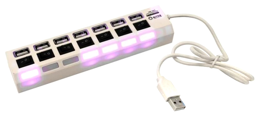Концентратор 5bites HB27-203PWH 7*USB2.0 / БП 5В-2А / 1M / WHITE