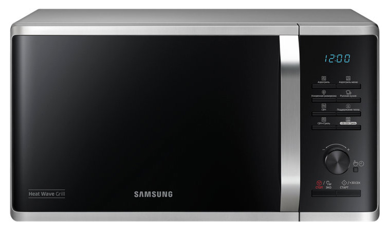 Микроволновая печь Samsung MG23K3575AS/BW, 800Вт, 23л, черный /серебристый