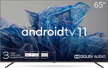 Телевизор LED Kivi 65" 65U750NB черный 4K Ultra HD 60Hz DVB-T2 DVB-C USB WiFi Smart TV