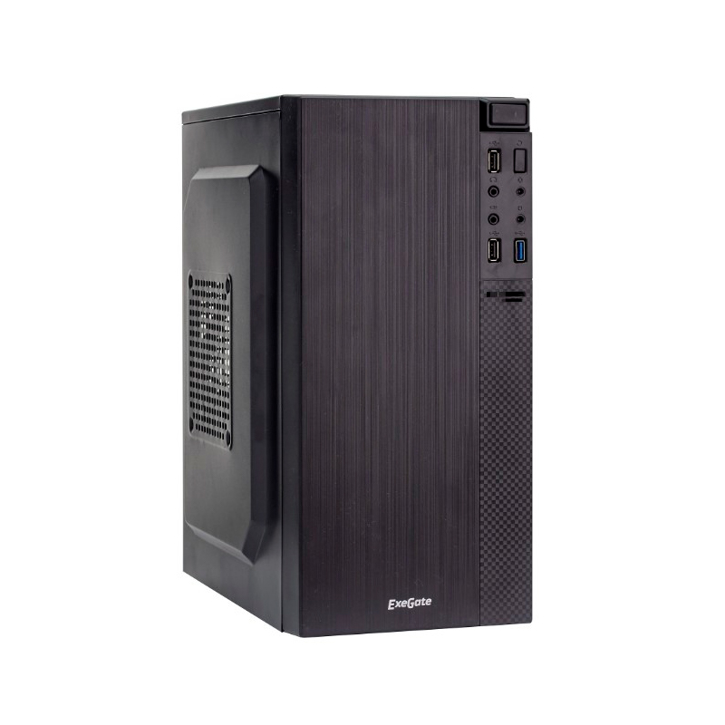 Корпус Minitower ExeGate BAA-104U Black, mATX, <AAA350, 80mm>, 2*USB+1*USB3.0, Audio