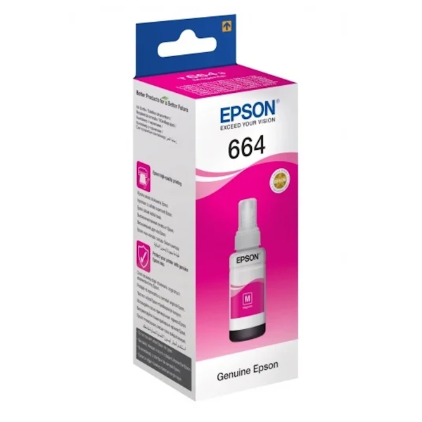 Картридж Epson T6643 C13T66434A пурпурный для Epson L100/L110/L300/L200/L210 (7500стр.) (70мл), шт