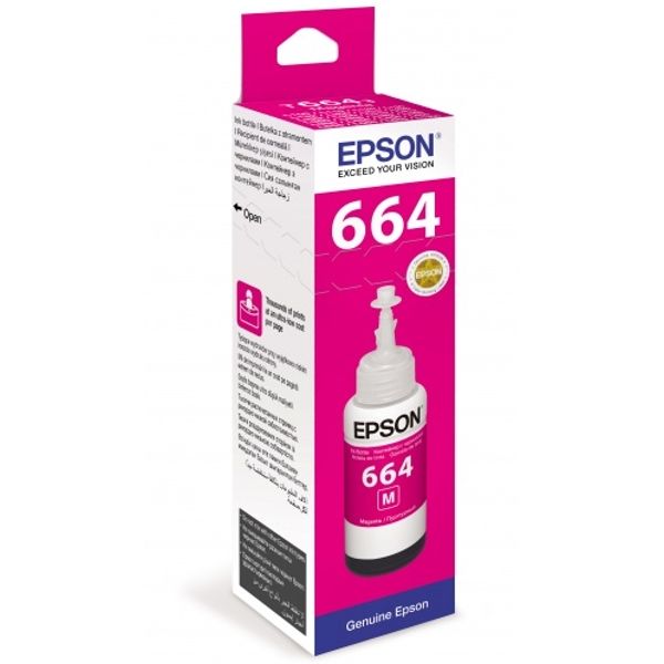 Картридж Epson T6643 C13T66434A пурпурный для Epson L100/L110/L300/L200/L210 (7500стр.) (70мл), шт