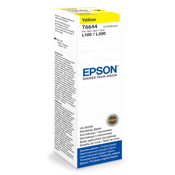 Картридж Epson T6644 C13T66444A желтый для Epson L100/L110/L300/L200/L210 (7500стр.) (70мл), шт