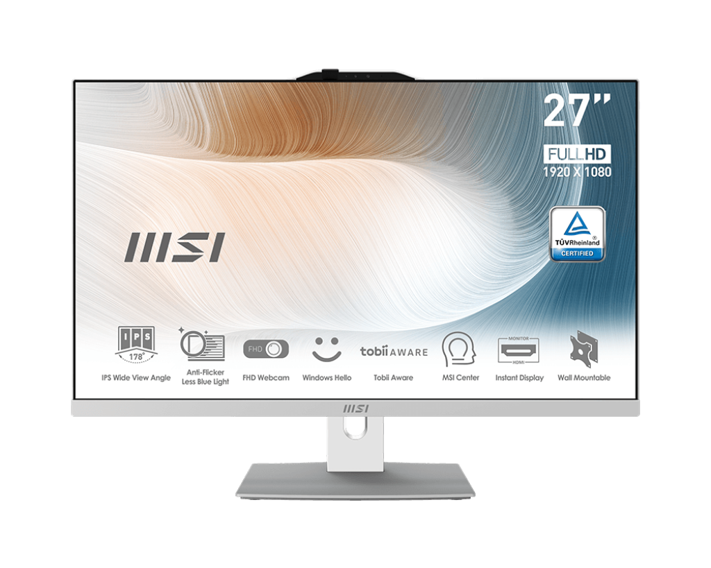 Моноблок MSI Modern AM272P 12M-238XRU, 27", Intel Core i5 1240P, 16ГБ, 512ГБ SSD, noOS, белый 9S6-AF8212-238