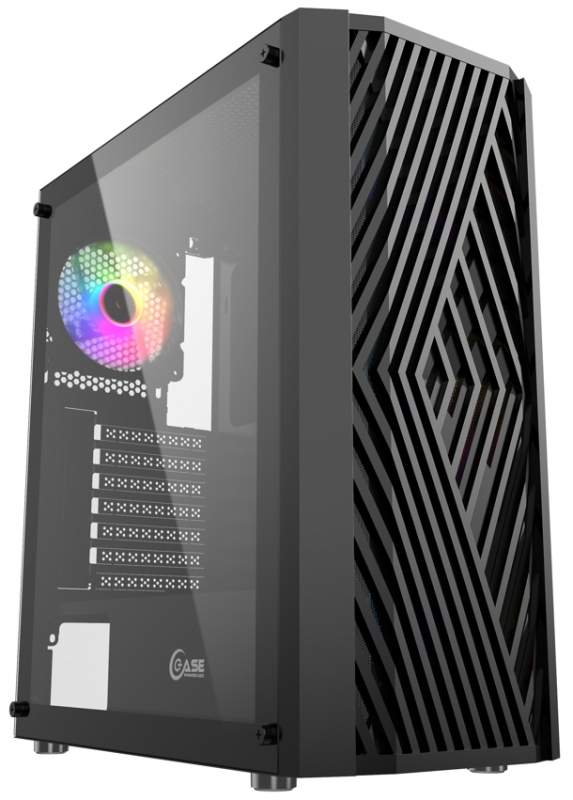 Корпус Powercase Mistral P4B, Tempered Glass, 4x 120mm 5-color fan, чёрный, ATX (CMIPB-L4)