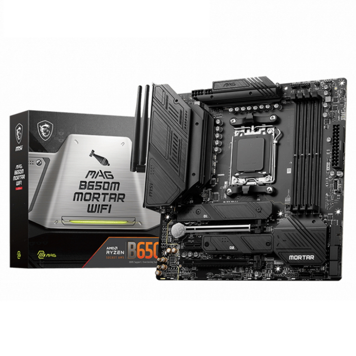 Материнская плата MSI MAG B650M MORTAR WIFI, AM5,4DDR5,2PCI - Ex16,1PCI -Ex1,2M.2,6SATA3,1USB3.2 Gen