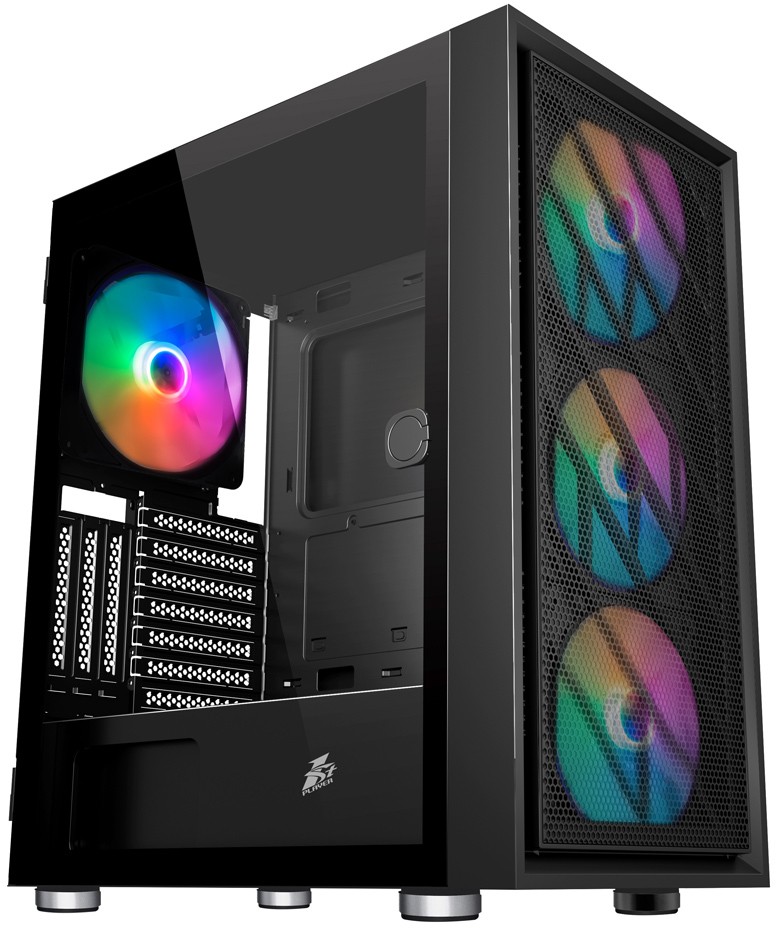 Корпус 1STPLAYER AR-7 / ATX, tempered glass / 4x 140mm LED fans inc. / AR-7-4G6P