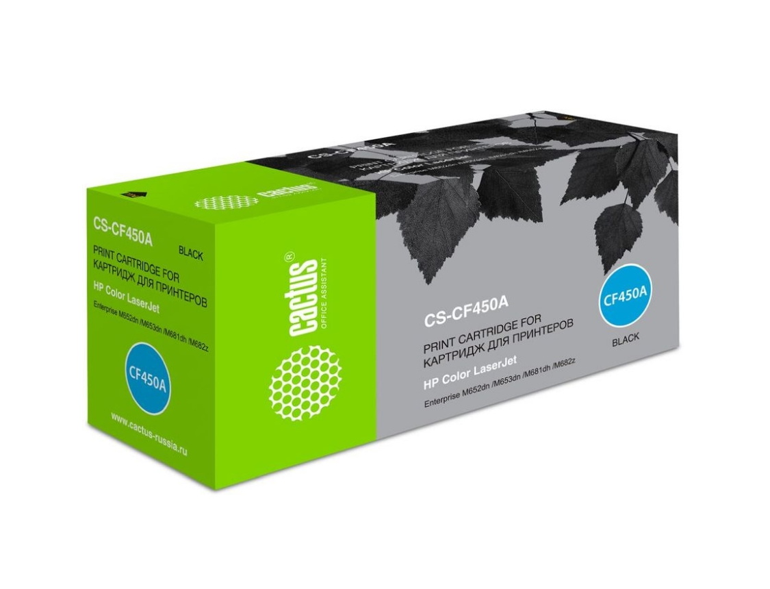 Картридж Cactus CS-CF450A черный (12500стр.) для HP Color LJ Enterprise M652dn /M653dn /M681dh