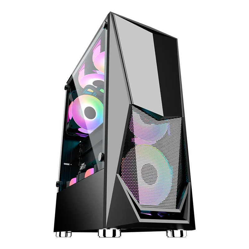 Корпус 1STPLAYER DK-3 BLACK / ATX, tempered glass / 3x 120mm LED fans inc. / DK-3-BK-3G6