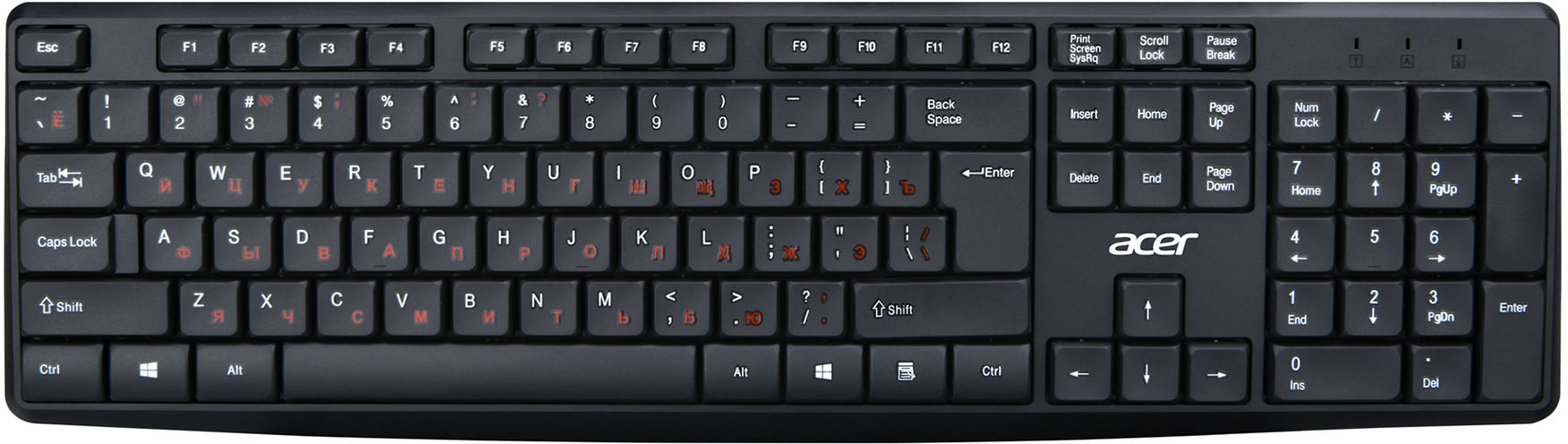 Клавиатура Acer OKW121 черный USB (ZL.KBDEE.00B)