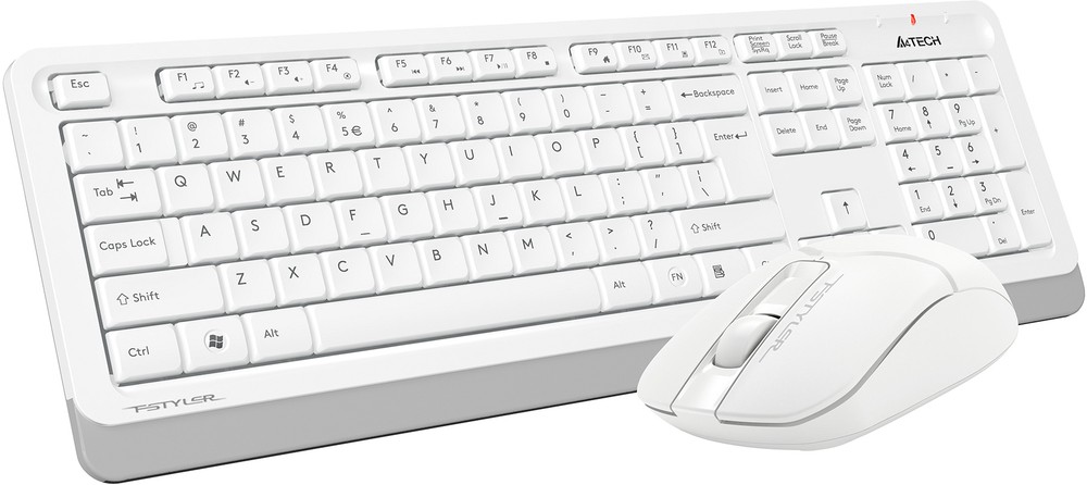Клавиатура + мышь A4Tech Fstyler FG1012 клав:белый мышь:белый USB беспроводная Multimedia