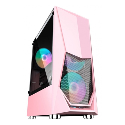Корпус 1STPLAYER DK-3 [DK-3-PK-3G6] ATX, Midi-Tower, USB 3.0, розовый, без БП