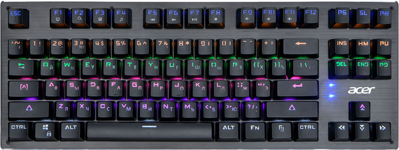 Клавиатура Acer OKW126 механическая черный USB for gamer LED
