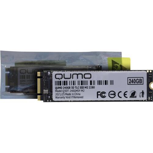 SSD жесткий диск 240GB M2 2280 QUMO Novation TLC 3D R/W 560/530; 52K/72K IOPS; MAS11