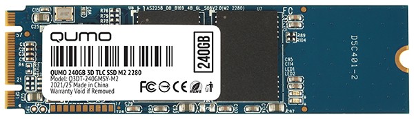 SSD жесткий диск 240GB M2 2280 QUMO Novation TLC 3D R/W 560/530; 52K/72K IOPS; MAS11