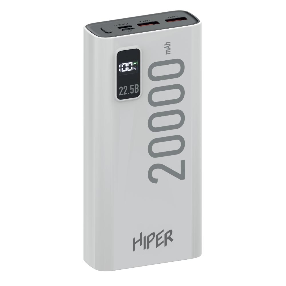 Мобильный аккумулятор Hiper EP 20000 20000mAh 3A QC PD 3xUSB белый
