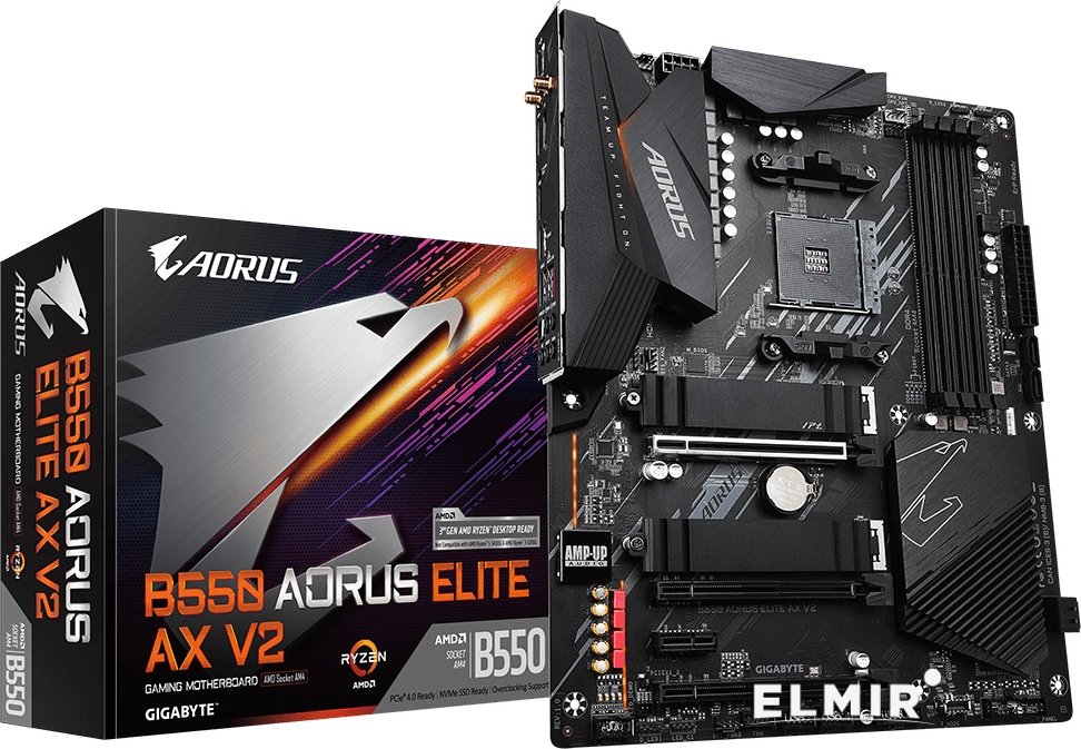 Материнская плата GIGABYTE B550 AORUS ELITE AX V2, SocketAM4, AMD B550, ATX, Ret