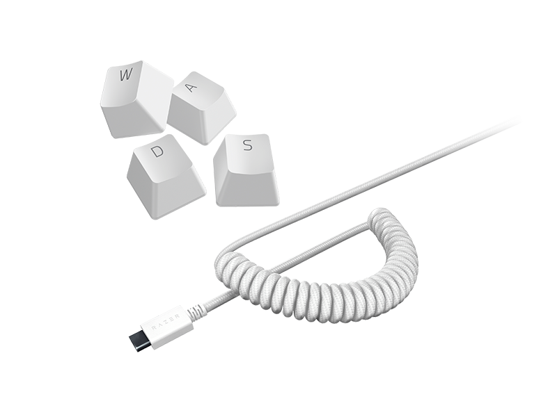 Набор Razer PBT Keycap + Coiled Cable Mercury White RC21-01490900-R3M1