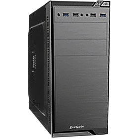 Корпус Minitower ExeGate QA-412U Black, mATX, <XP400, Black, 120mm>, 2*USB+2*USB3.0, Audio