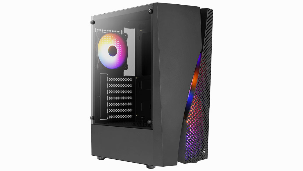 Корпус Mid-Tower Aerocool Wave-G-BK-v2 черный [закаленное стекло, 4 x 120 мм, 0.5 мм] [4711099470341]