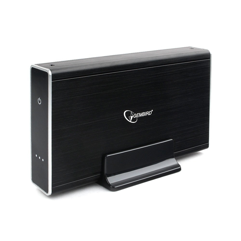 Внешний корпус 3.5"" Gembird EE3-U3S-80, чёрный, USB 3.0, SATA, HDD/SSD, алюминий, сенсорная кнопка