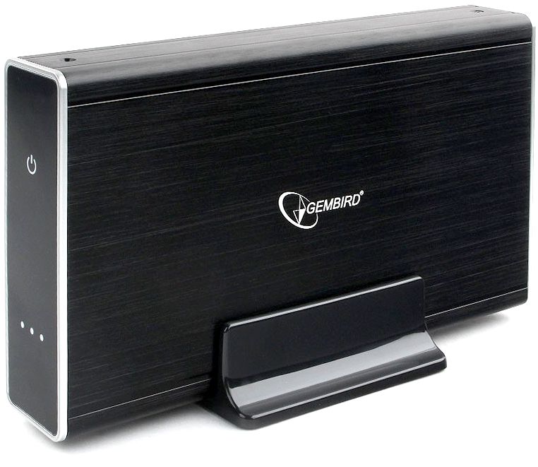 Внешний корпус 3.5"" Gembird EE3-U3S-80, чёрный, USB 3.0, SATA, HDD/SSD, алюминий, сенсорная кнопка
