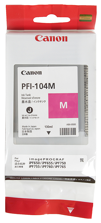 Картридж струйный Canon PFI-104M 3631B001 пурпурный для Canon iPF650/iPF655/iPF750/iPF755