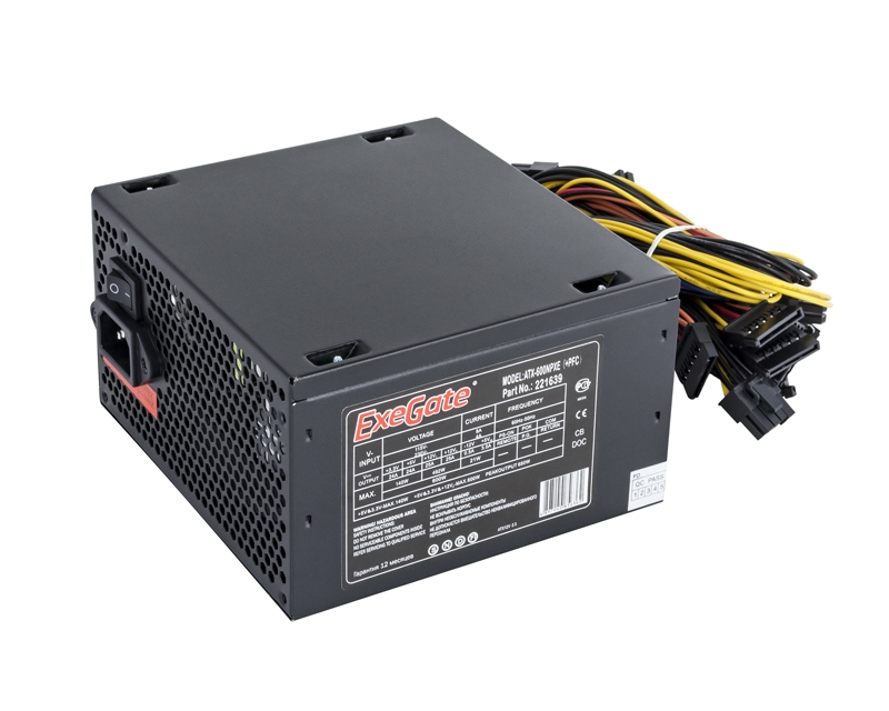 Блок питания 600W ExeGate 600NPXE (+PFC) (EX221639RUS-S)