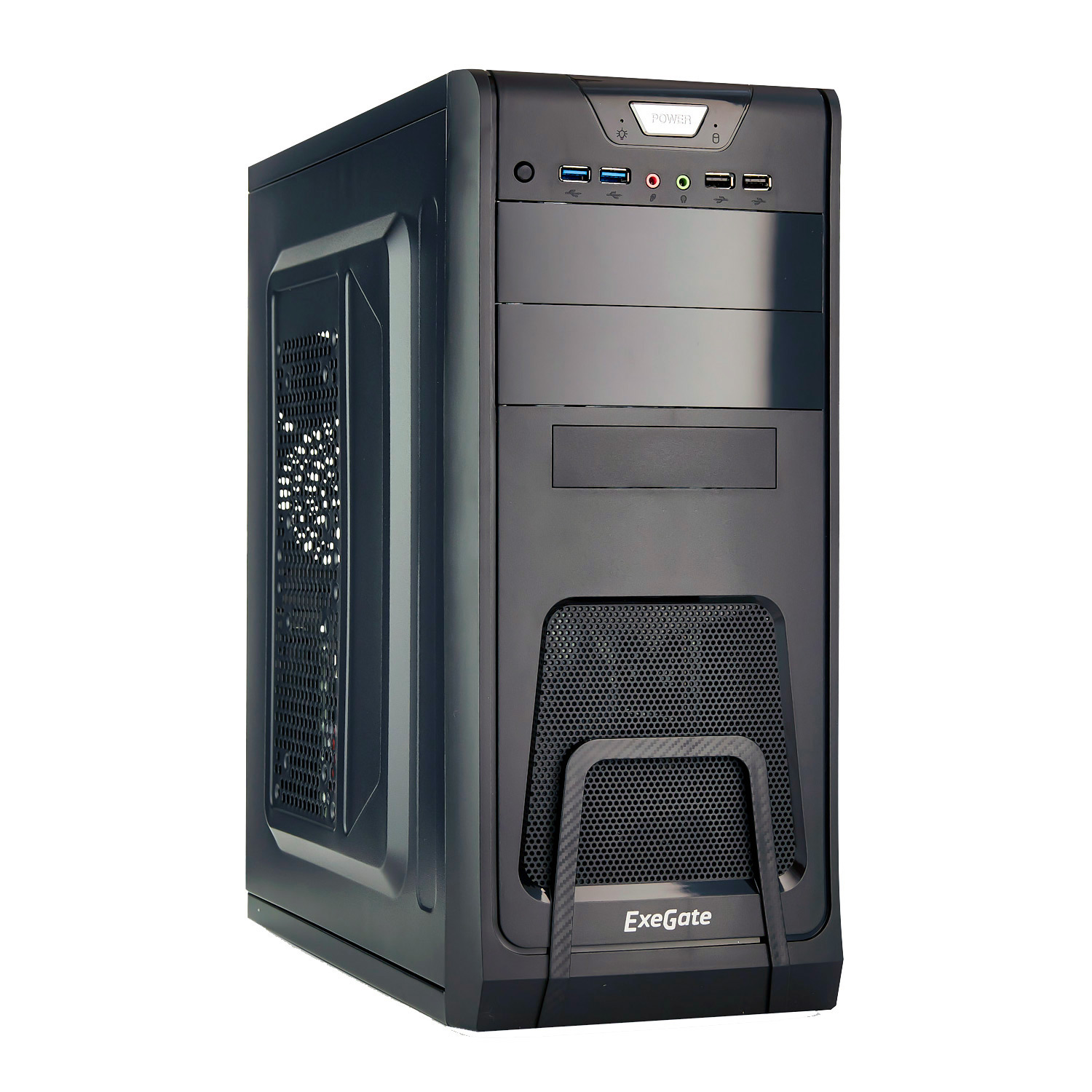 Корпус Miditower ExeGate CP-603UB Black, ATX, <без БП>, 2*USB+2*USB3.0, Audio, блокировка