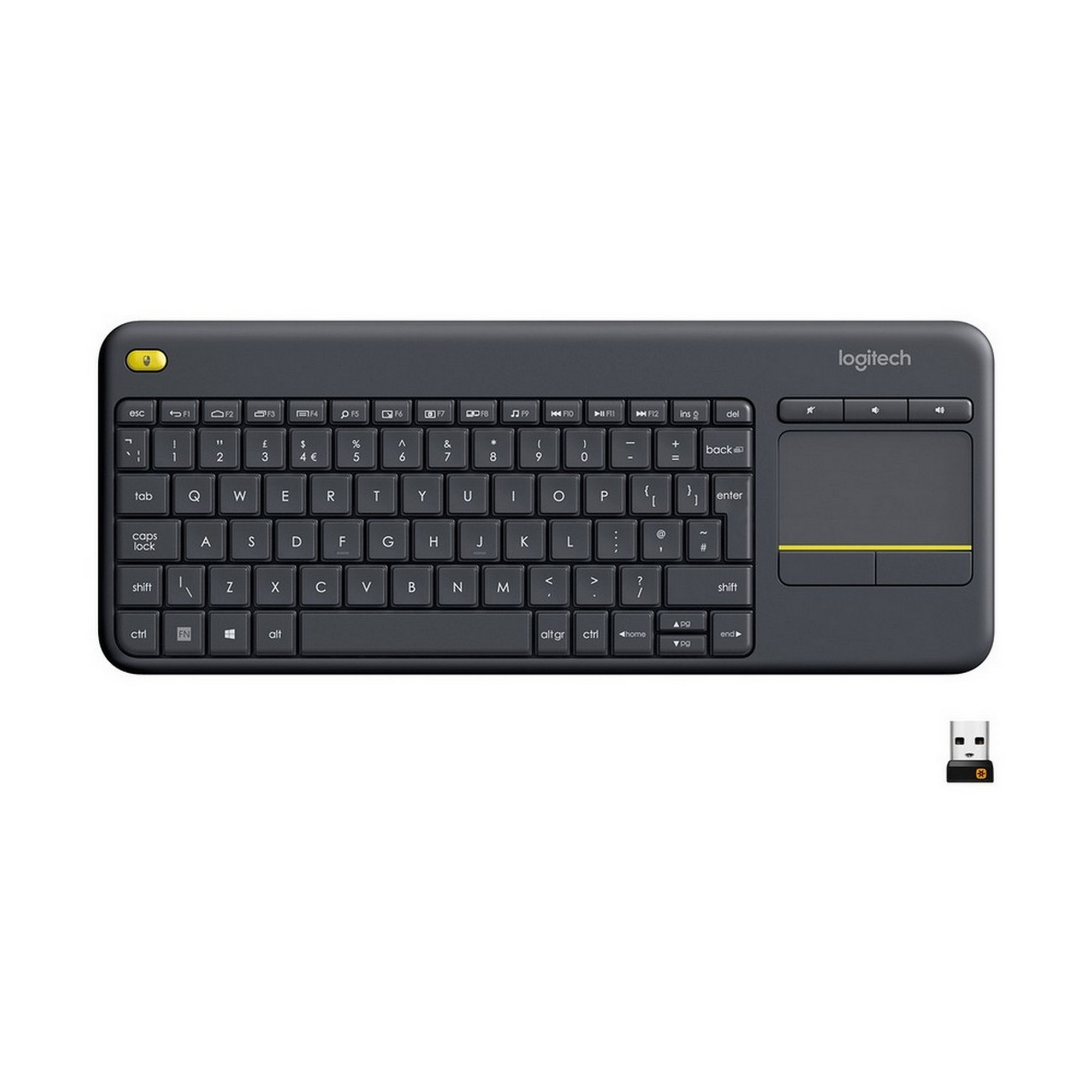 Клавиатура 920-007147 Logitech Клавиатура K400 Wireless Touch Plus USB RTL