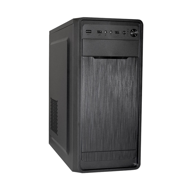 Корпус Miditower ExeGate XP-332-500W-12 (ATX, БП XP500 с вент. 12см, 2*USB, аудио, черный)