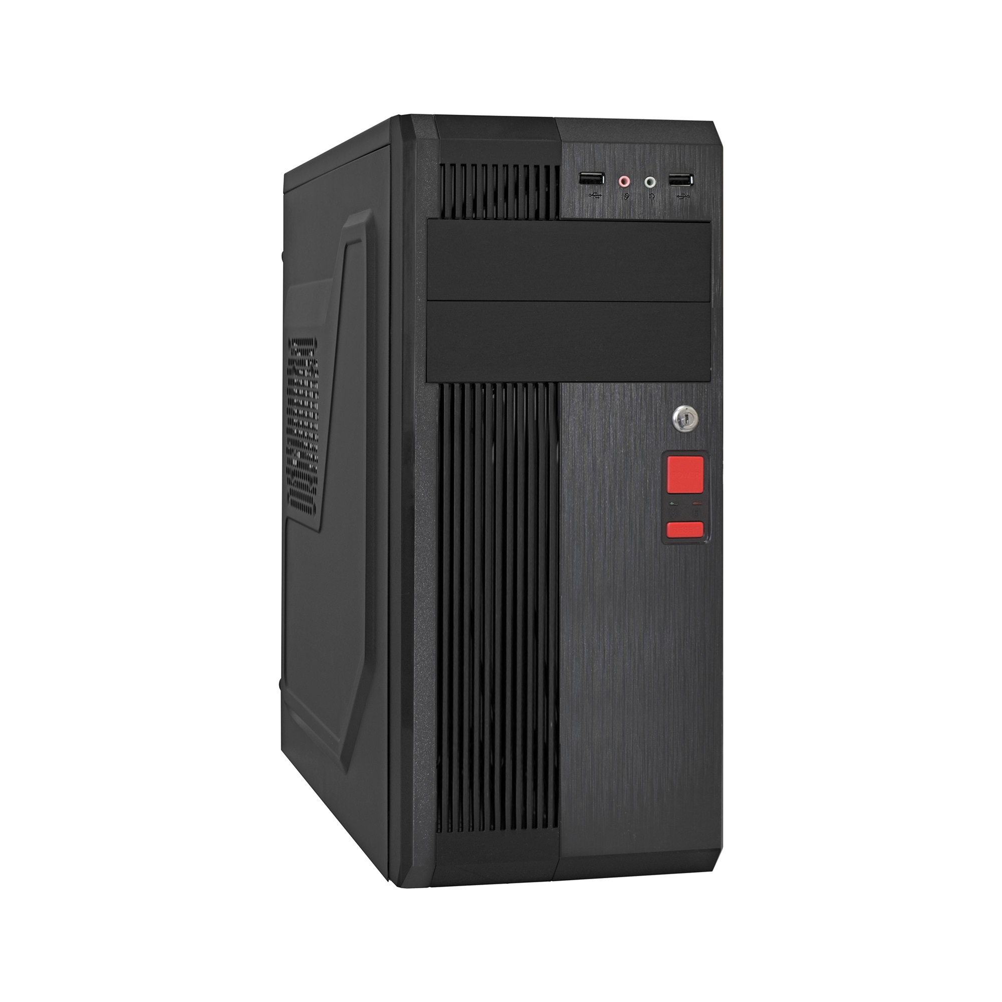 Корпус Miditower ExeGate UN-605B Black, ATX, <без БП>, 2*USB, Audio, блокировка