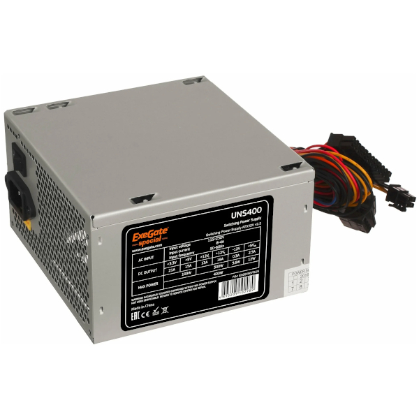 Блок питания ExeGate UNS400 400 Вт [ATX vATX 12V 2.3, EPS12V, 120x120][ES261567RUS]