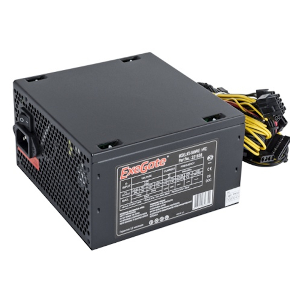 Блок питания ExeGate 500NPXE 500 Вт [ATX vATX 12V 2.3, EPS12V, PPFC, 120x120 мм][EX221638RUS]