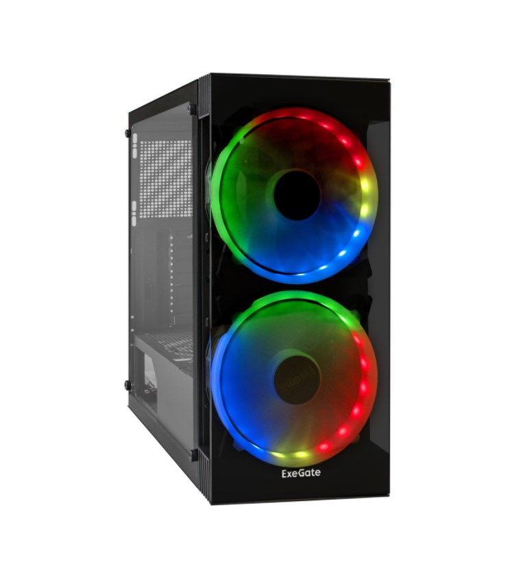 Корпус Miditower ExeGate i3 MATRIX-NPX600 (ATX, 600NPX 12см, 2USB+USB3.0, HD аудио, 2x18см RGB)