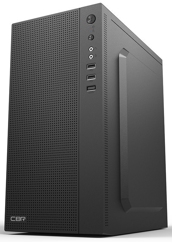 Корпус CBR PCC-MATX-MX08-WPSU mATX Minitower MX08, без БП, 2*USB 2.0, HD Audio+Mic, Black