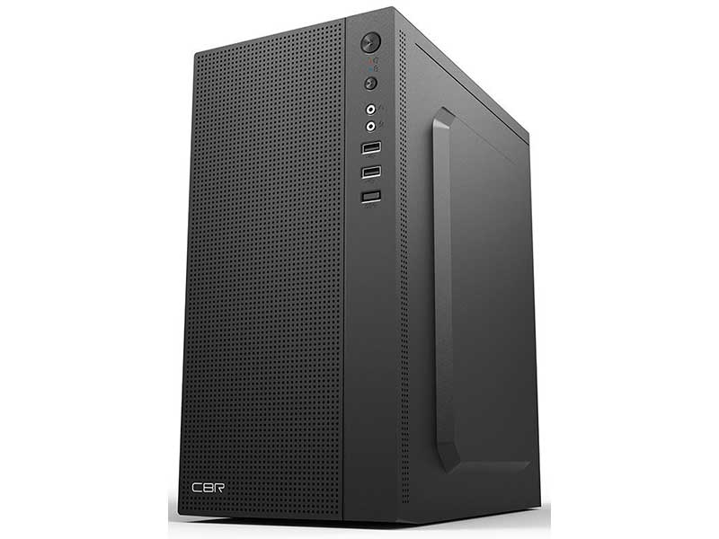 Корпус CBR PCC-MATX-MX08-WPSU mATX Minitower MX08, без БП, 2*USB 2.0, HD Audio+Mic, Black