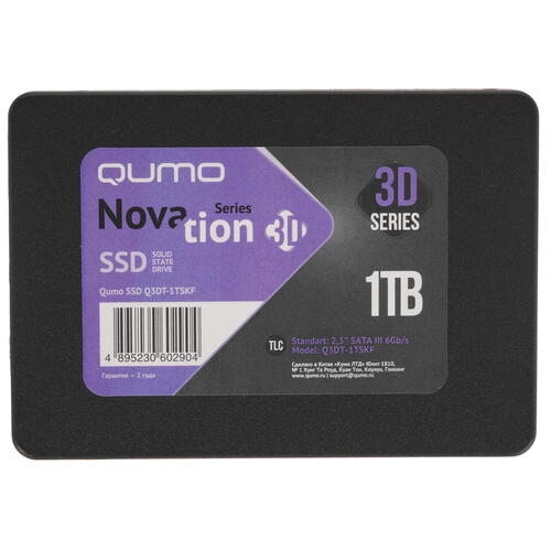 SSD жесткий диск 1024GB (1TB) QUMO Novation TLC 3D 2,5" R/W 560/520 MB/s SM2259XT