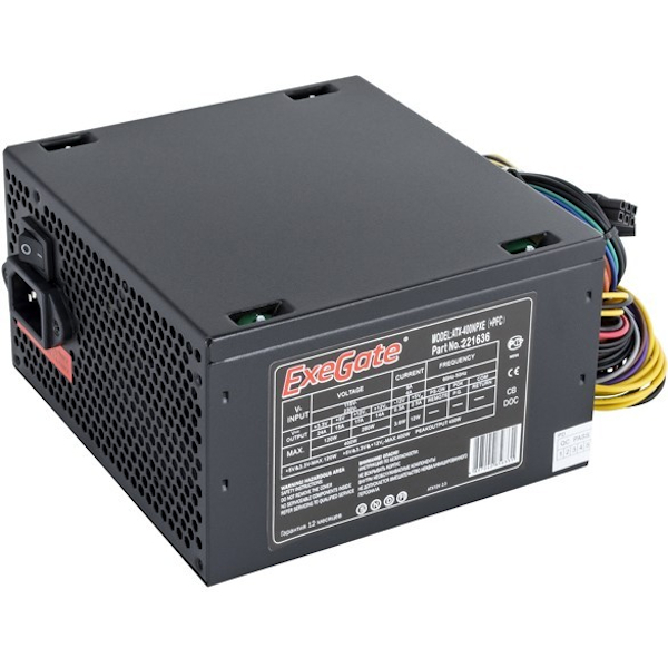 Блок питания ExeGate 400NPXE 400 Вт [ATX vATX 12V 2.3, EPS12V, PPFC, 120x120 мм][EX221636RUS]