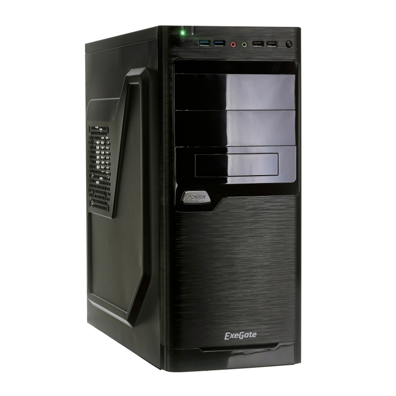 Корпус Mid-Tower ExeGate XP-330U-XP350 черный [0.5 мм, БП 350 Вт] [EX272726RUS]