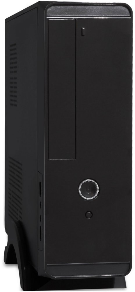 Корпус MiniITX ExeGate MI-208 Black, miniITX/mATX, <без БП>, 2*USB, Audio
