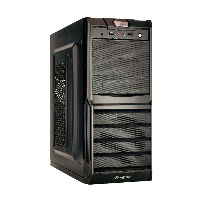 Корпус Mid-Tower ExeGate XP-329S-XP350 черный [0.5 мм, БП 350 Вт] [EX278395RUS]
