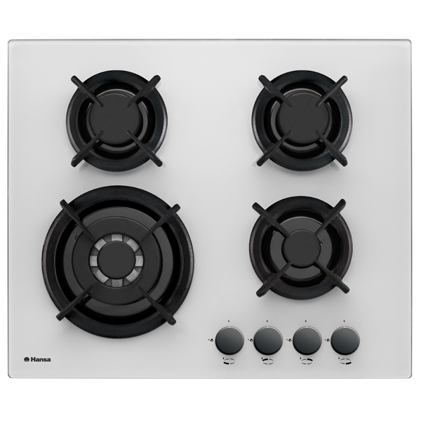 Газовая варочная поверхность Hansa BHGW63111035 [Независимая, 4 конфорки, электроподжиг, газконтроль] белый