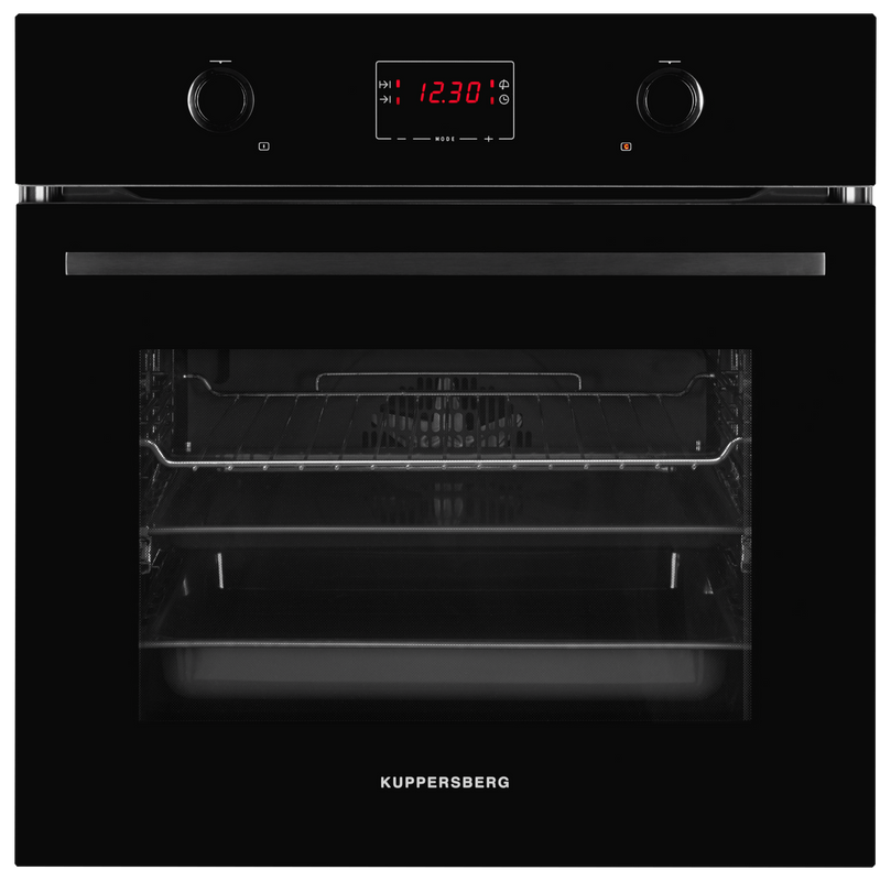 Электрический духовой шкаф Kuppersberg HO 652 B [65 л, каталит., оч. паром, гриль, конв., сенсор, утапл. ручки, ст.-3, дисплей, черный]