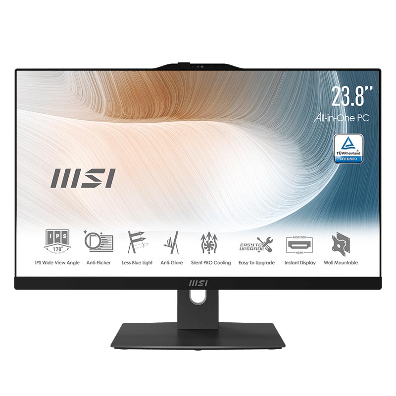 23.8"Моноблок MSI Modern AM242TP 12M-088XRU/IntCorei5/8ГБ/512ГБSSD/IntIris Xe, noOS, черный