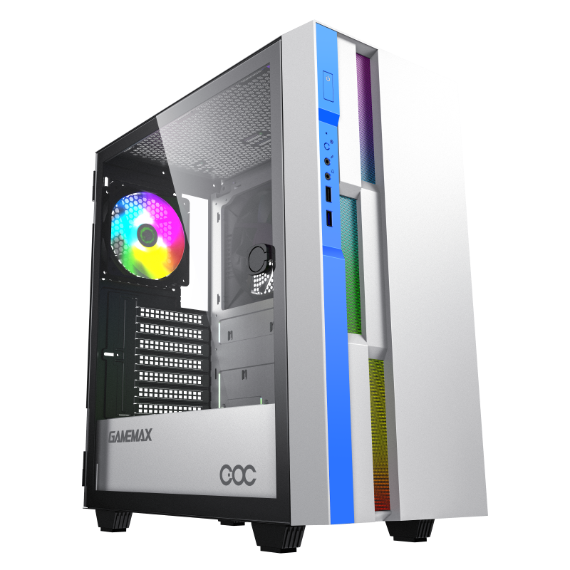 Корпус Mid-Tower GameMax Brufen C3 WB белый [закаленное стекло, 1 x 120 мм, 1 x 140 мм, 0.5 мм] [BrufenC3WB]